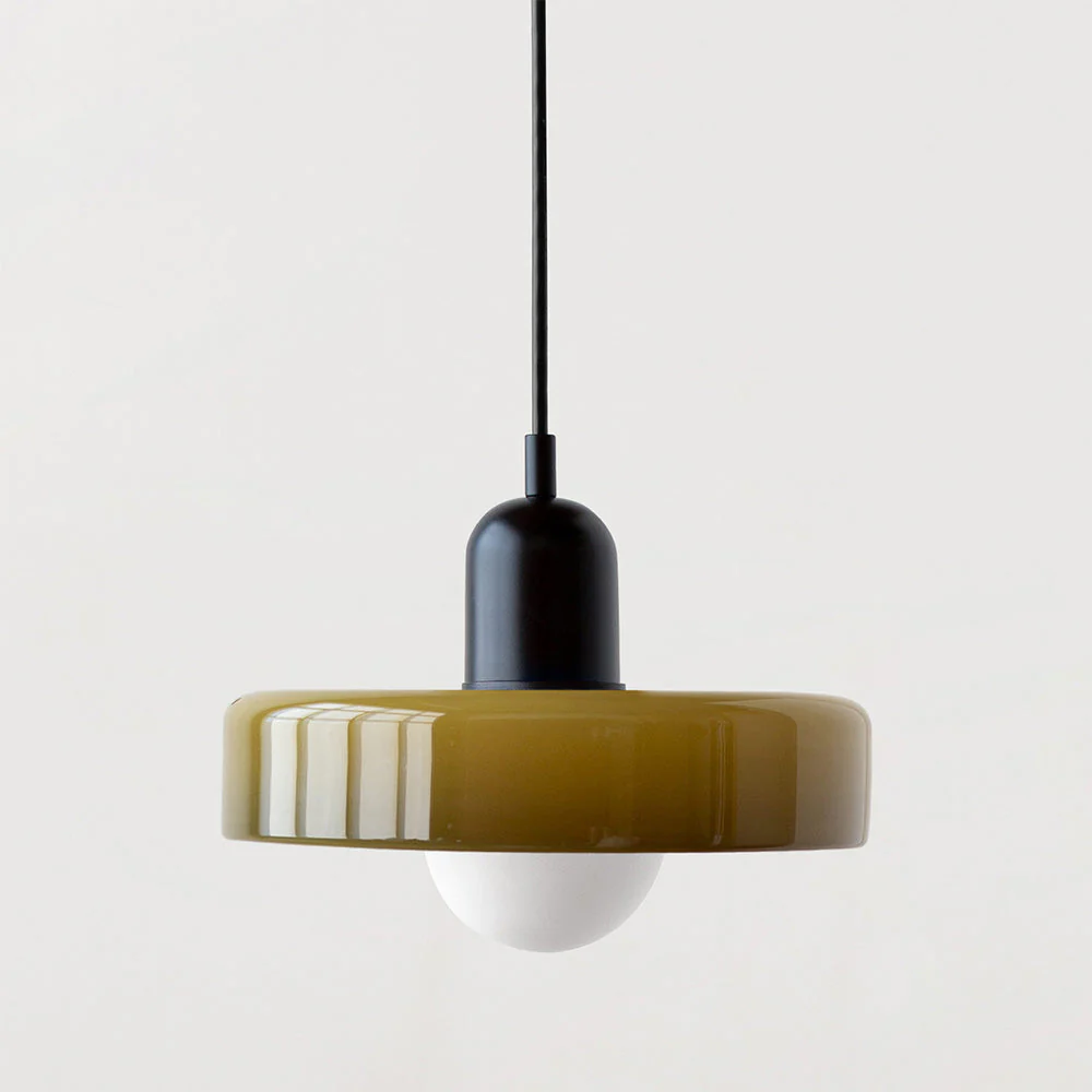 Bauhaus Hängeleuchte aus Buntglas - Image 12