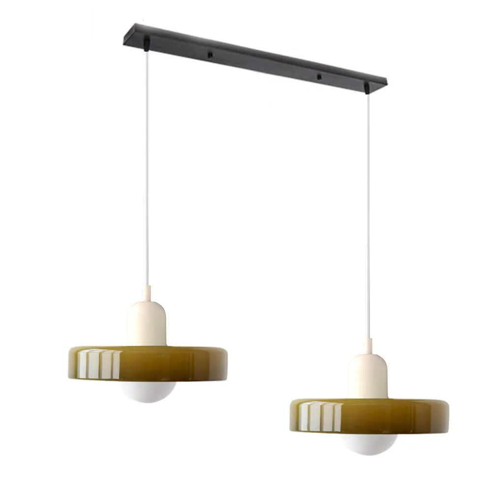 Bauhaus Hängeleuchte aus Buntglas - Image 13