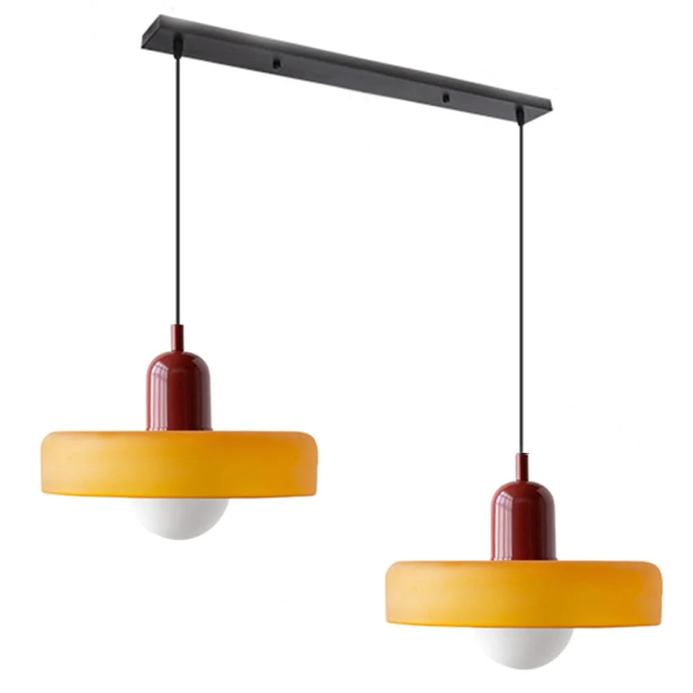 Bauhaus Hängeleuchte aus Buntglas - Image 17