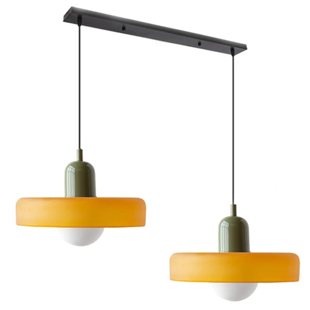 Bauhaus Hängeleuchte aus Buntglas - Image 20
