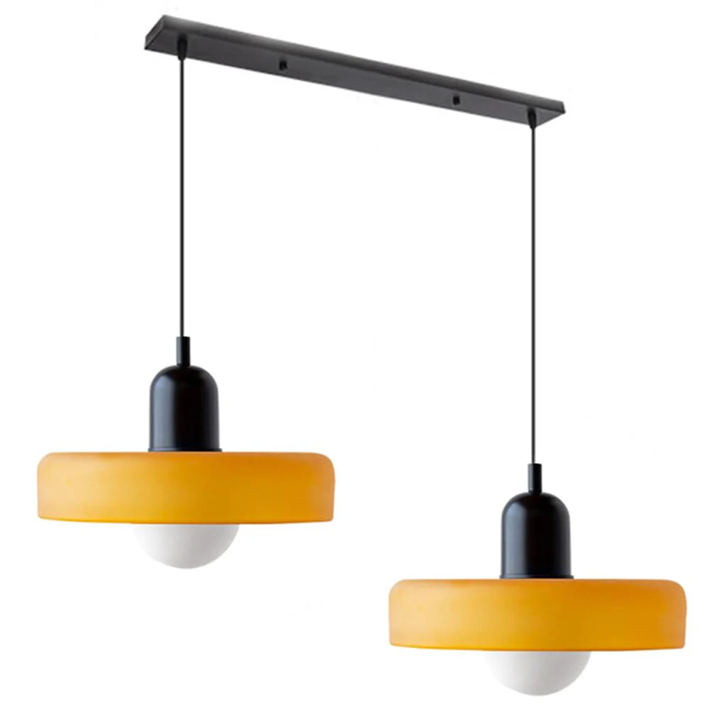 Bauhaus Hängeleuchte aus Buntglas - Image 24