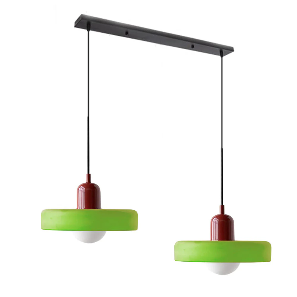 Bauhaus Hängeleuchte aus Buntglas - Image 40