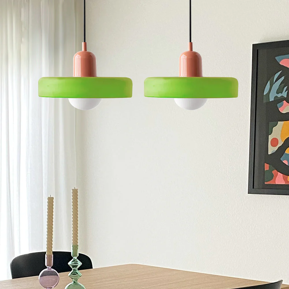 Bauhaus Hängeleuchte aus Buntglas - Image 70