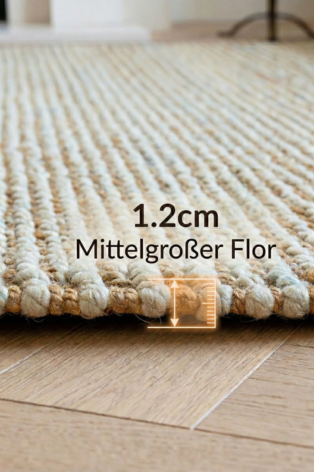 Beiger Woll-Jute Teppich - Image 10