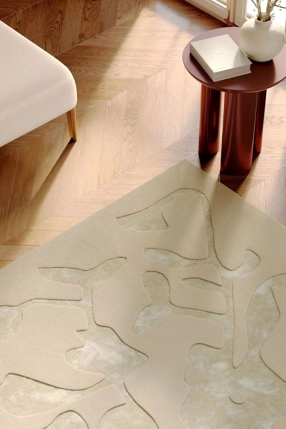 Bordeaux Wollteppich Wohnzimmer Elegant - Image 7