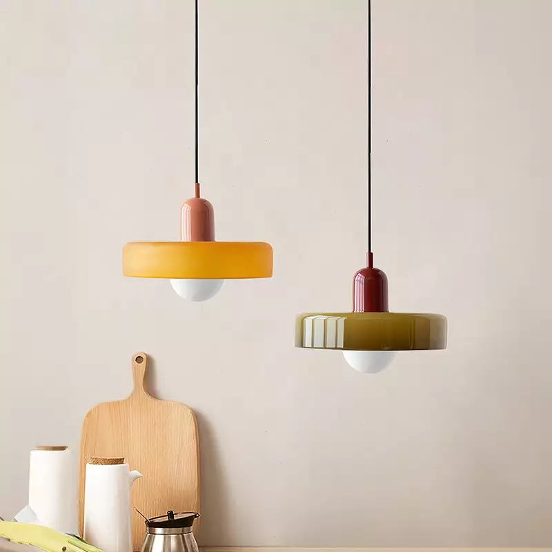 Bunter Bauhaus Glas-Pendelleuchte - Image 13