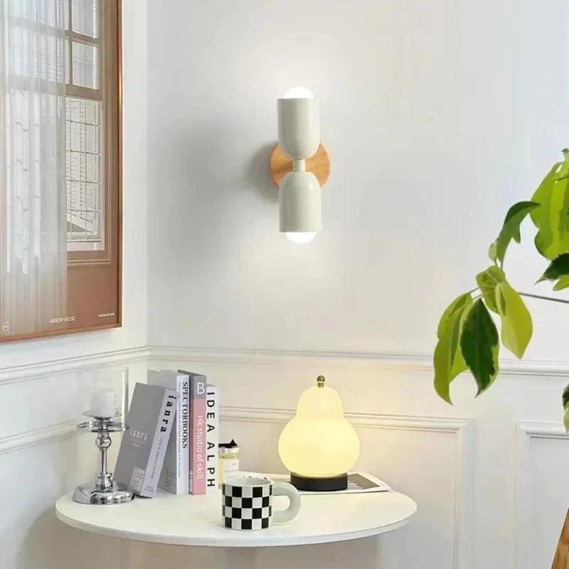Doppelkopf Wandlampe Holz - Image 3