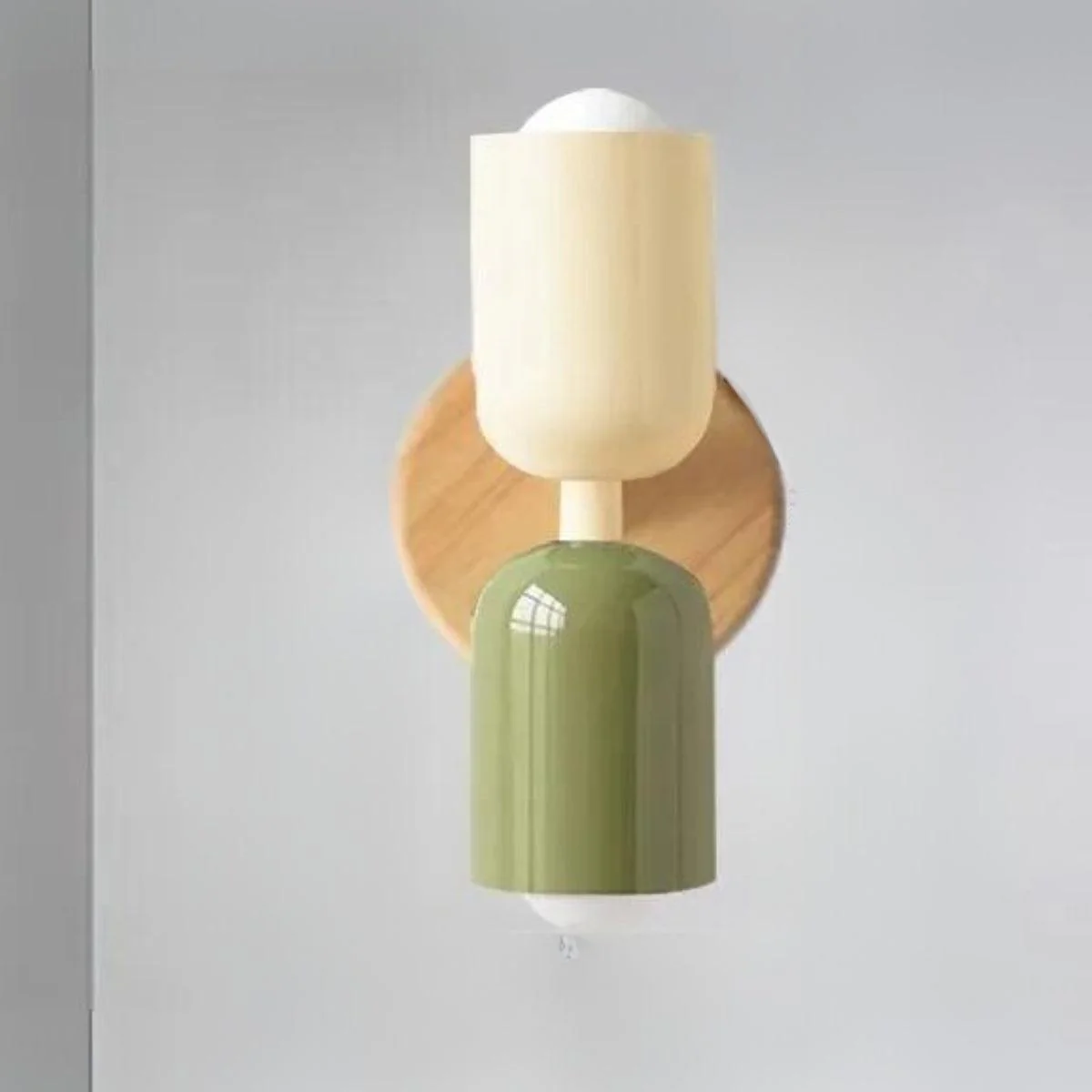 Doppelkopf Wandlampe Holz - Image 6