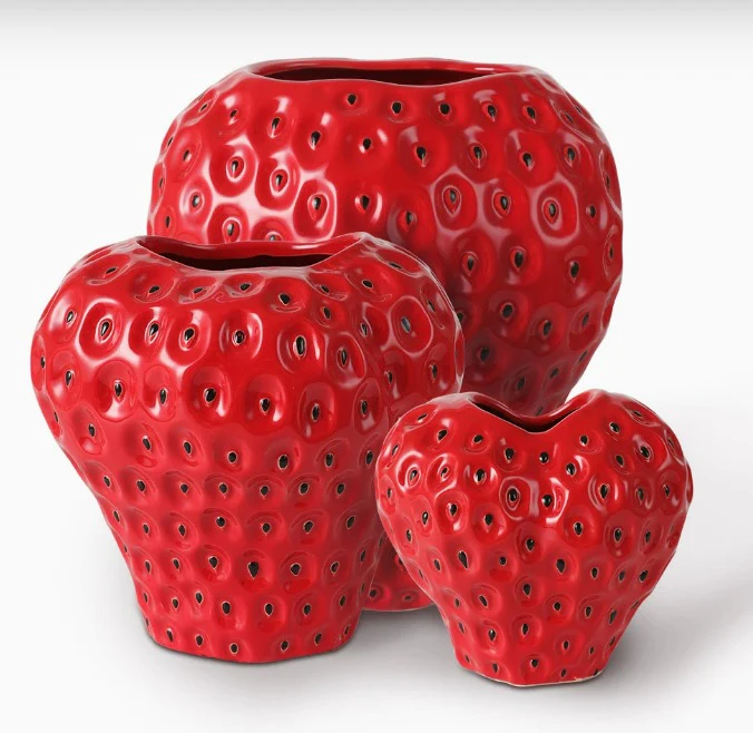Erdbeer-Deko Vase aus Keramik – Perfekt für Blumen & Tischdeko - Image 12