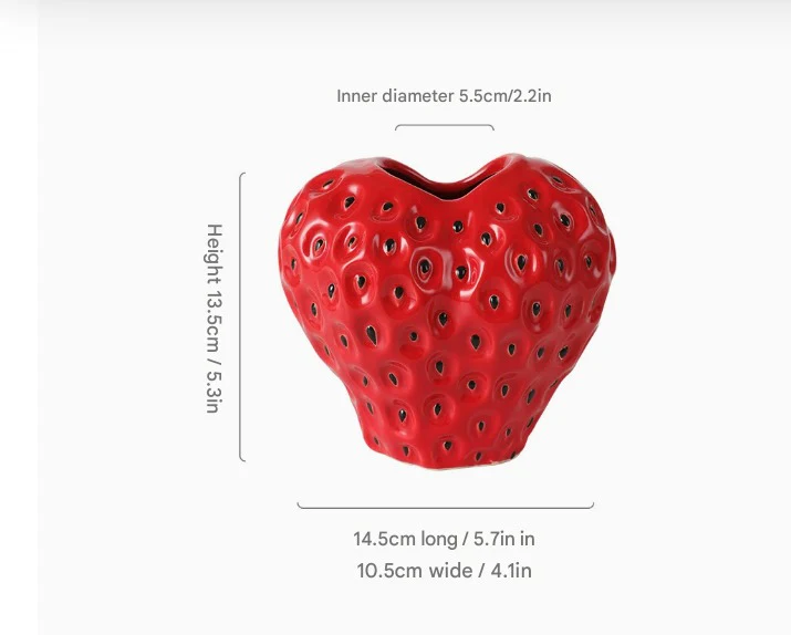 Erdbeer-Deko Vase aus Keramik – Perfekt für Blumen & Tischdeko - Image 13