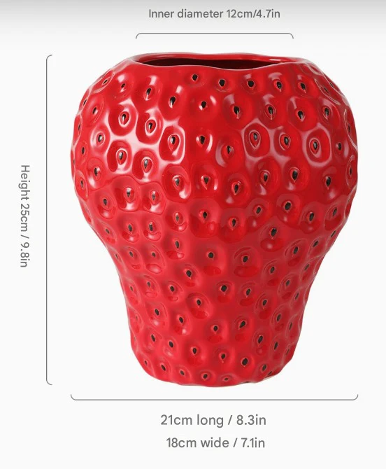 Erdbeer-Deko Vase aus Keramik – Perfekt für Blumen & Tischdeko - Image 15