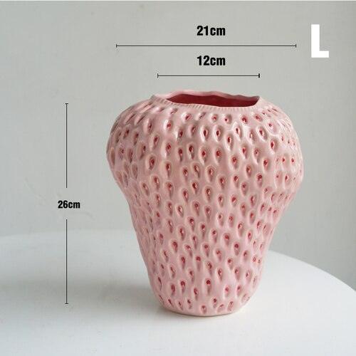 Erdbeer-Deko Vase aus Keramik – Perfekt für Blumen & Tischdeko - Image 3