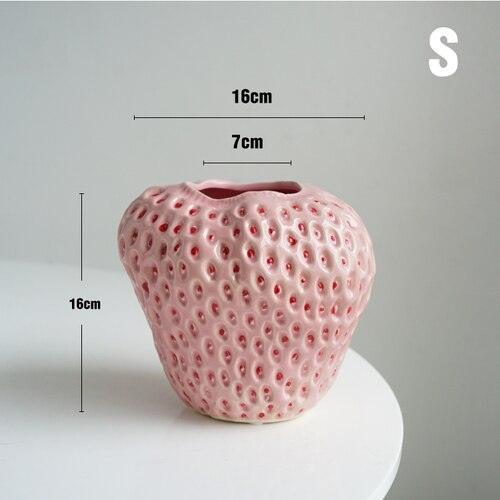 Erdbeer-Deko Vase aus Keramik – Perfekt für Blumen & Tischdeko - Image 4
