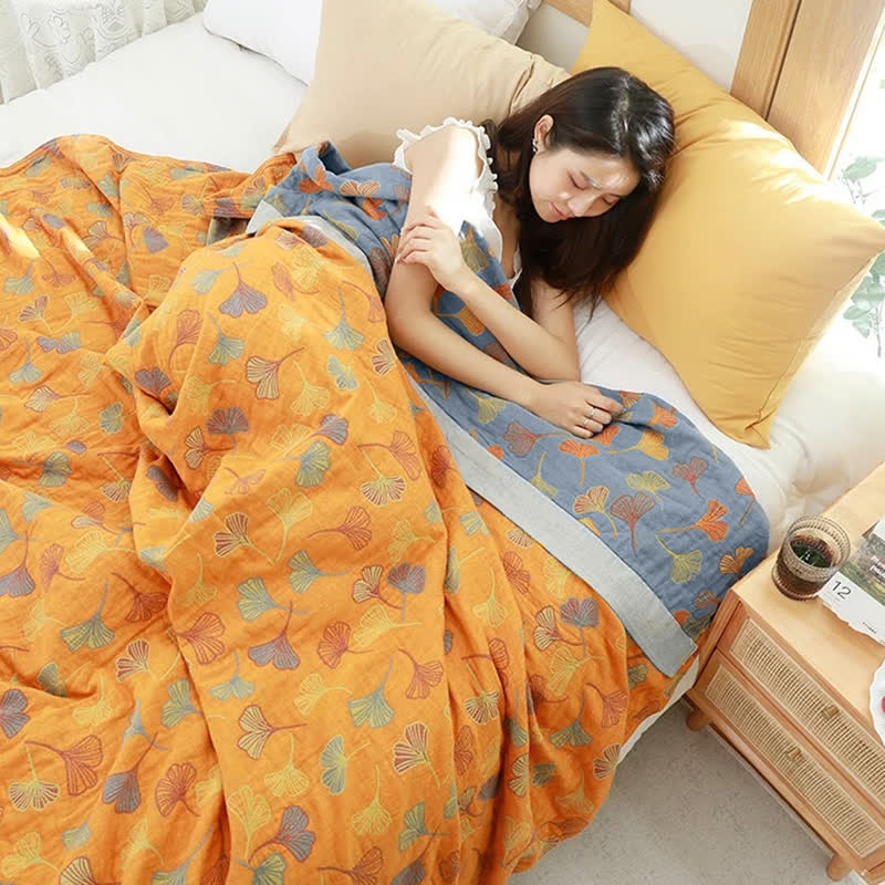 Ginkgo-Blatt Reversible Baumwollquilt - Image 6