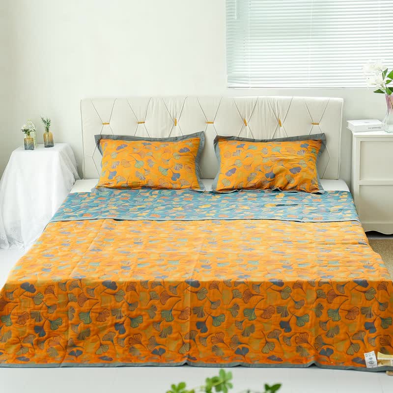 Ginkgo-Blatt Reversible Baumwollquilt - Image 8