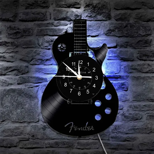 Vintage-Gitarren-Wanduhr – Stilvolle Deko für Musiker - Image 3