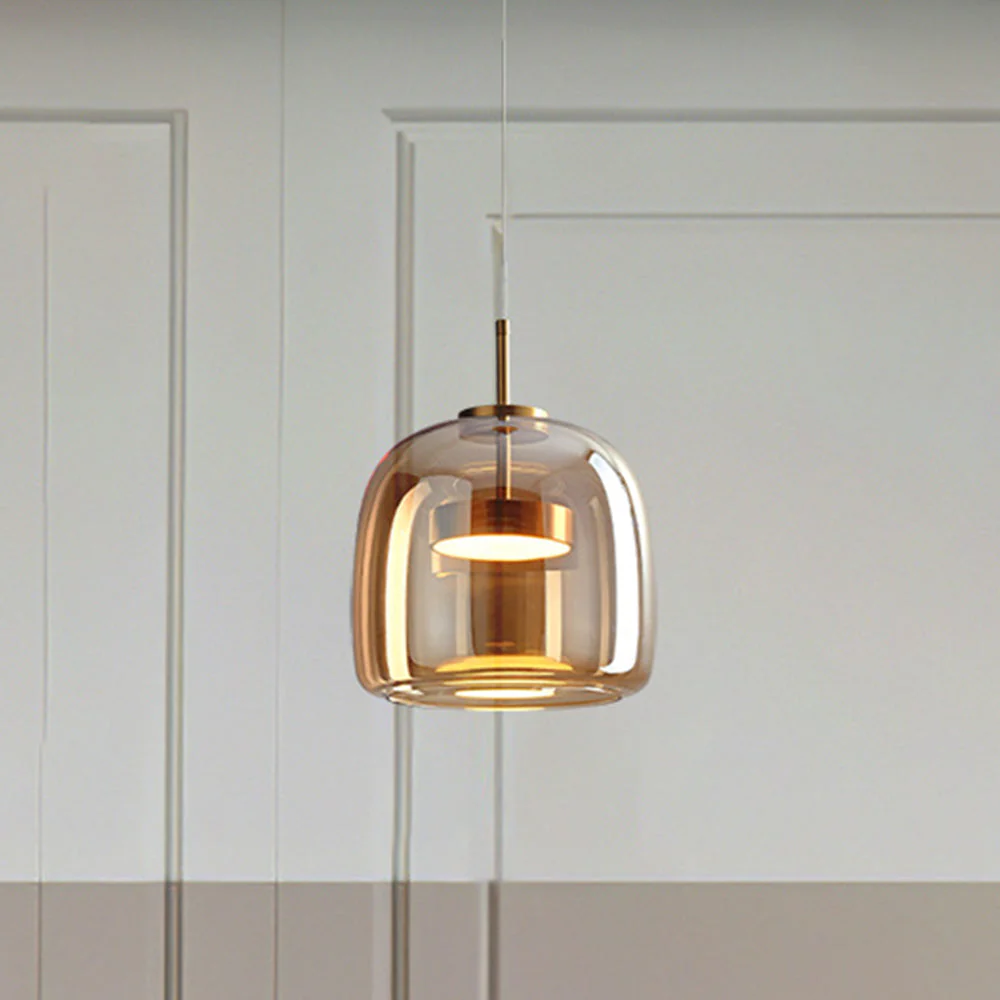 Hängelampe mit LED – Retro Look, Glas & Metall für gemütliche Schlafzimmerbeleuchtung - Image 5