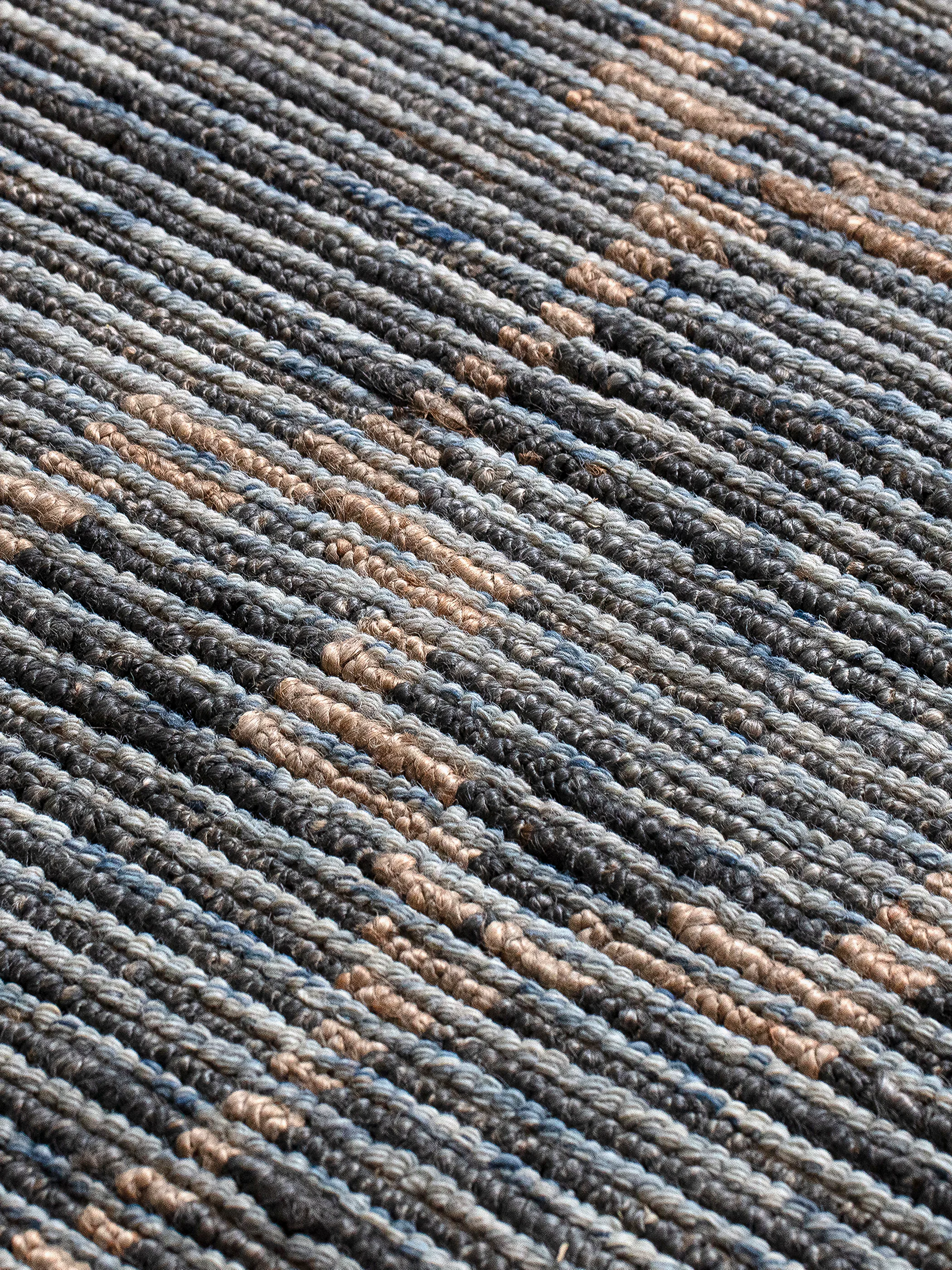 Handgewebter Woll-Jute Teppich Blau - Image 9