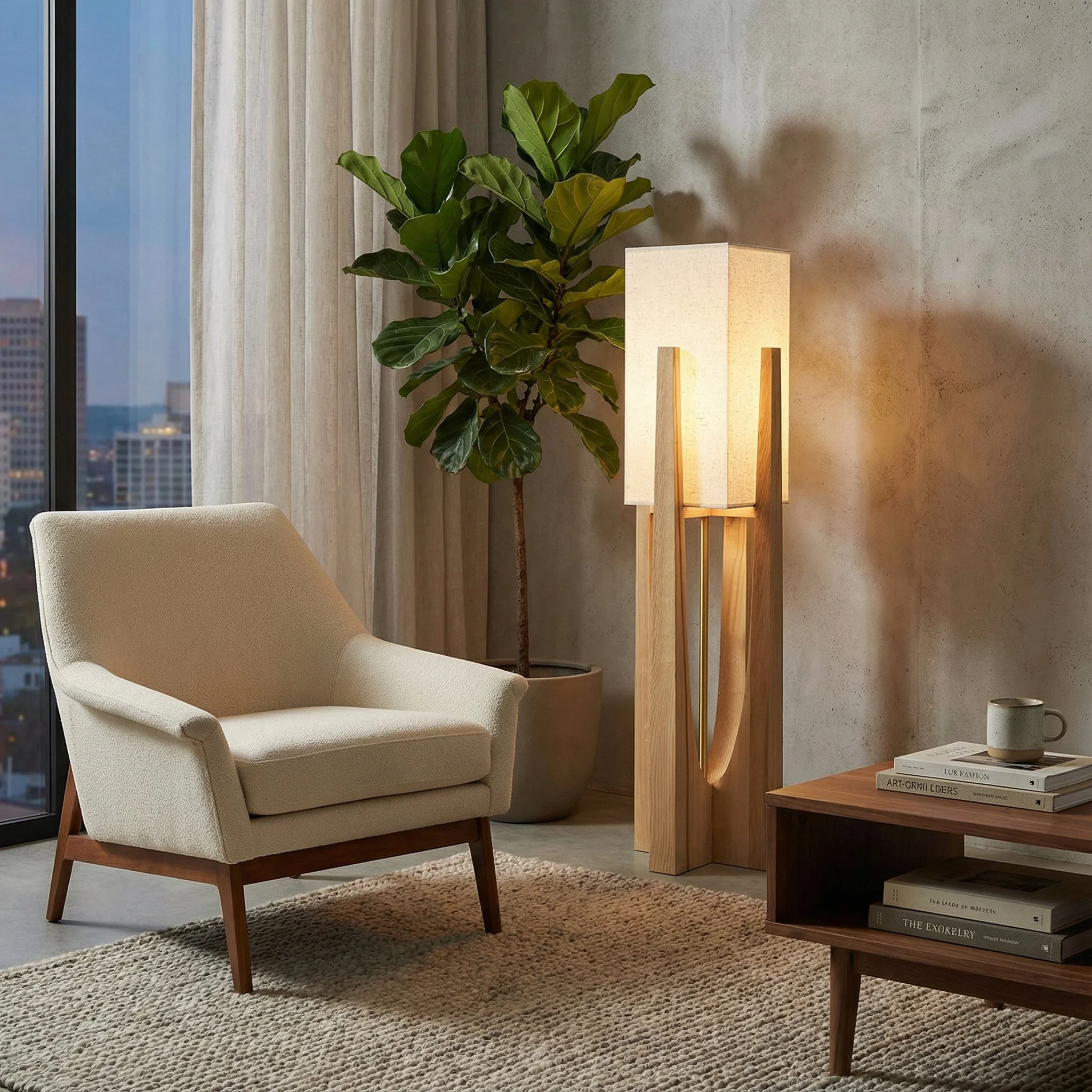 Japanische Design Stehlampe Holz - Image 6