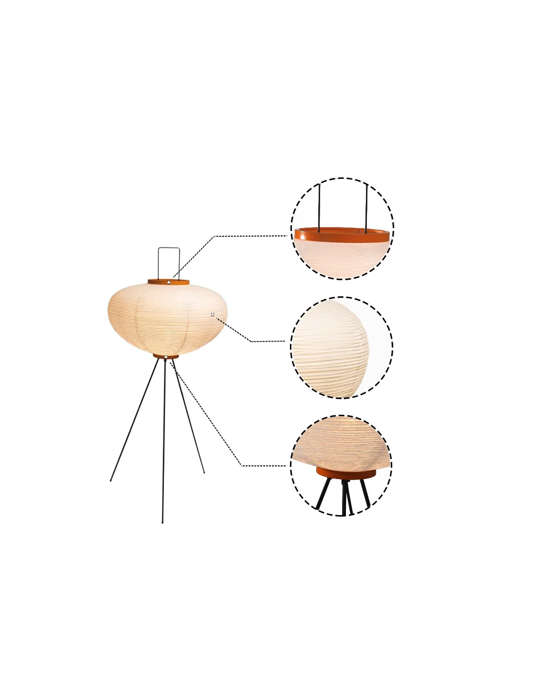 Japanische Stehlampe aus Papierskulptur - Image 5