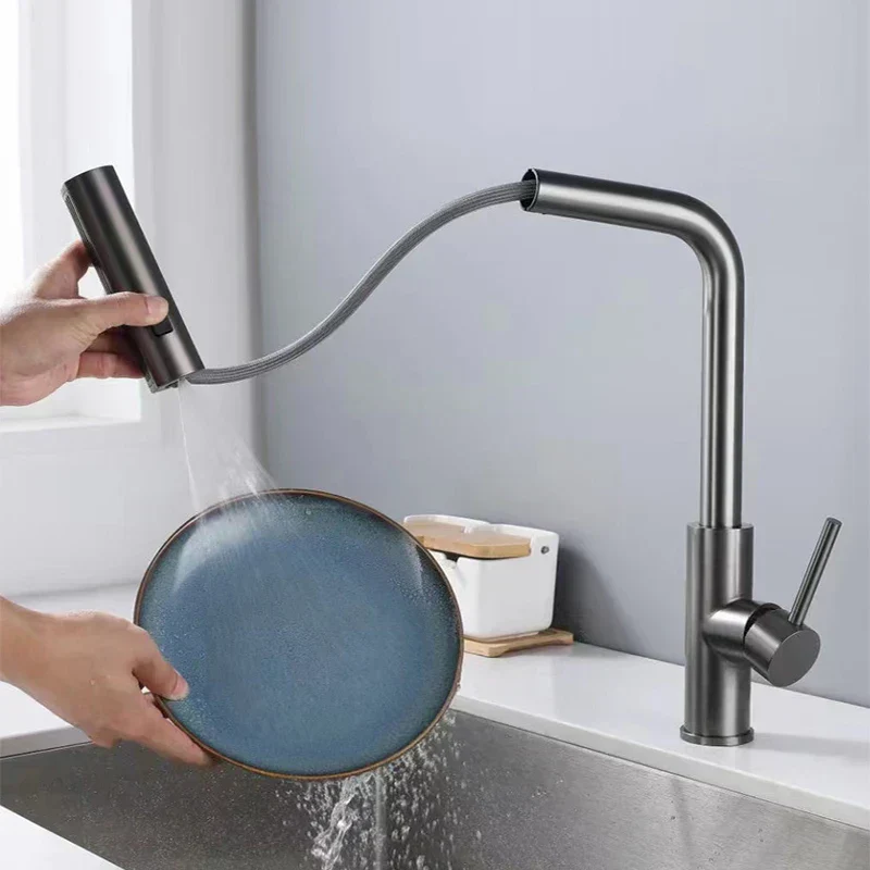 Moderner Wasserfall-Küchenarmatur mit ausziehbarer Handbrause - Image 2