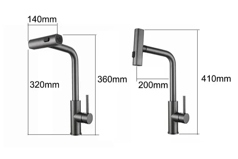 Moderner Wasserfall-Küchenarmatur mit ausziehbarer Handbrause - Image 3