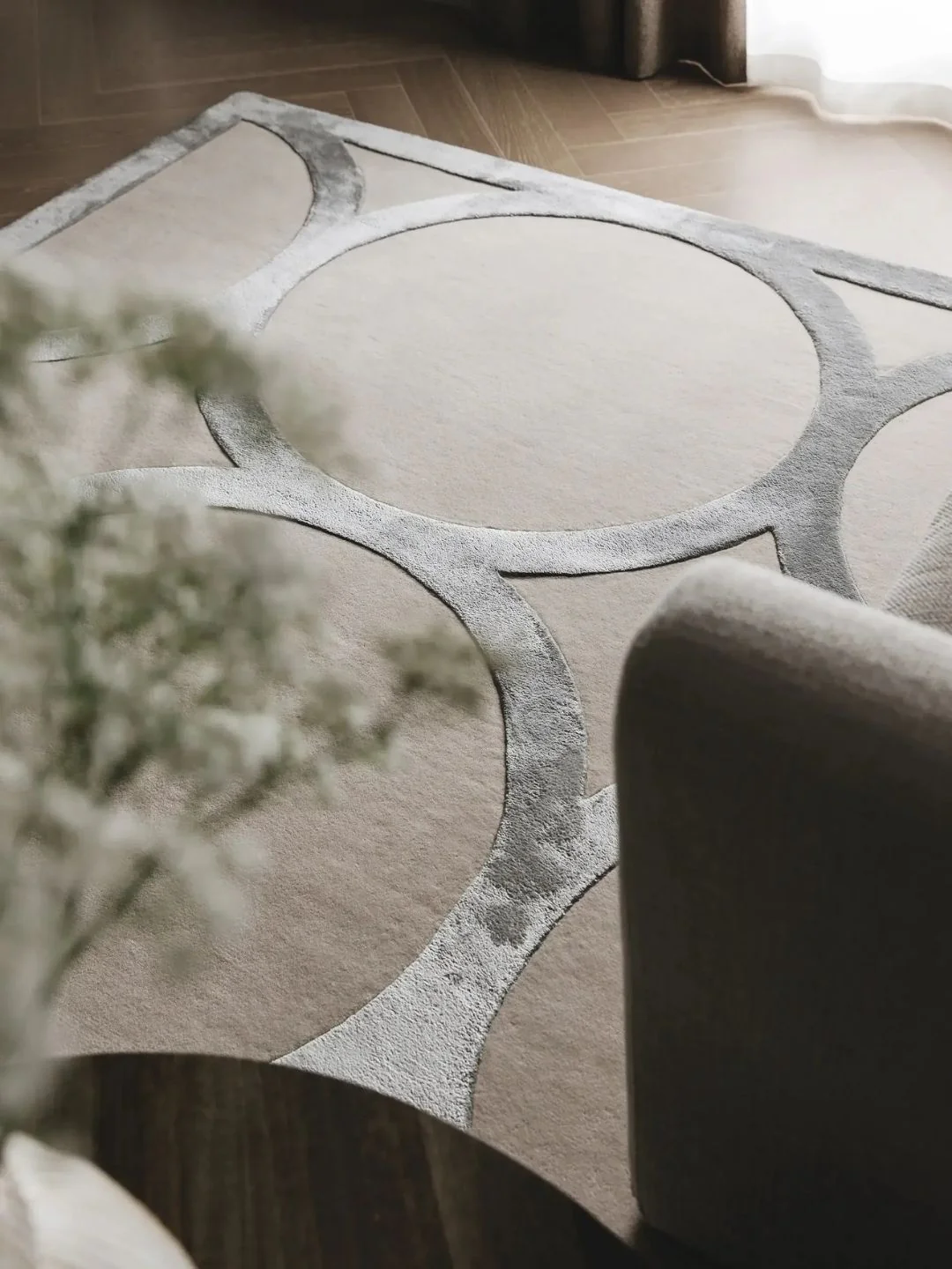 Moderner Wollteppich Wohnzimmer Creme - Image 11