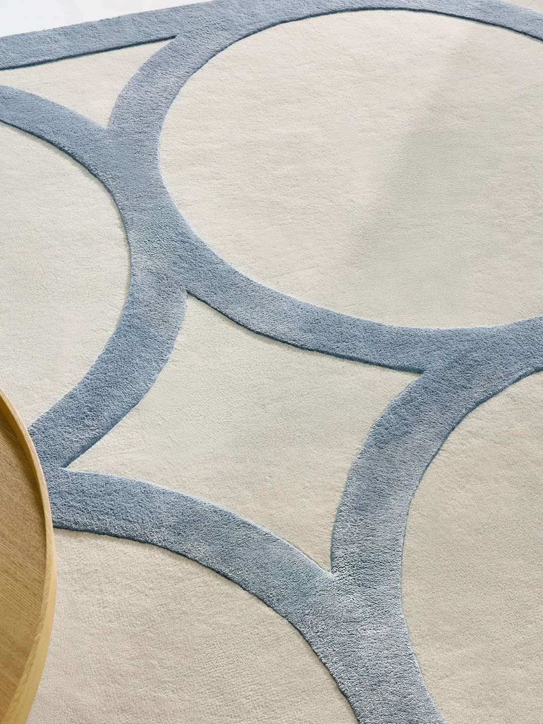 Moderner Wollteppich Wohnzimmer Creme - Image 3