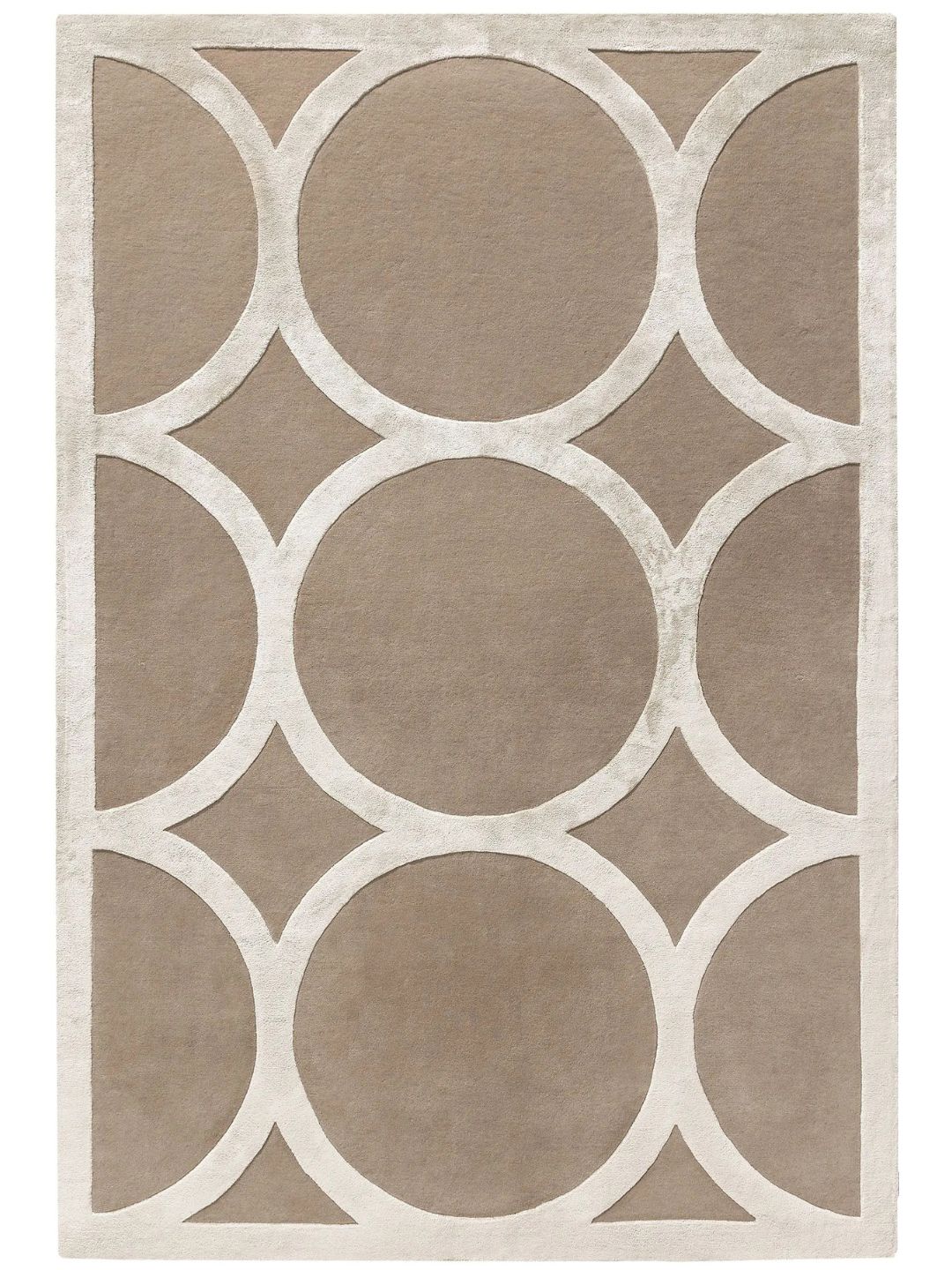 Moderner Wollteppich Wohnzimmer Creme - Image 5