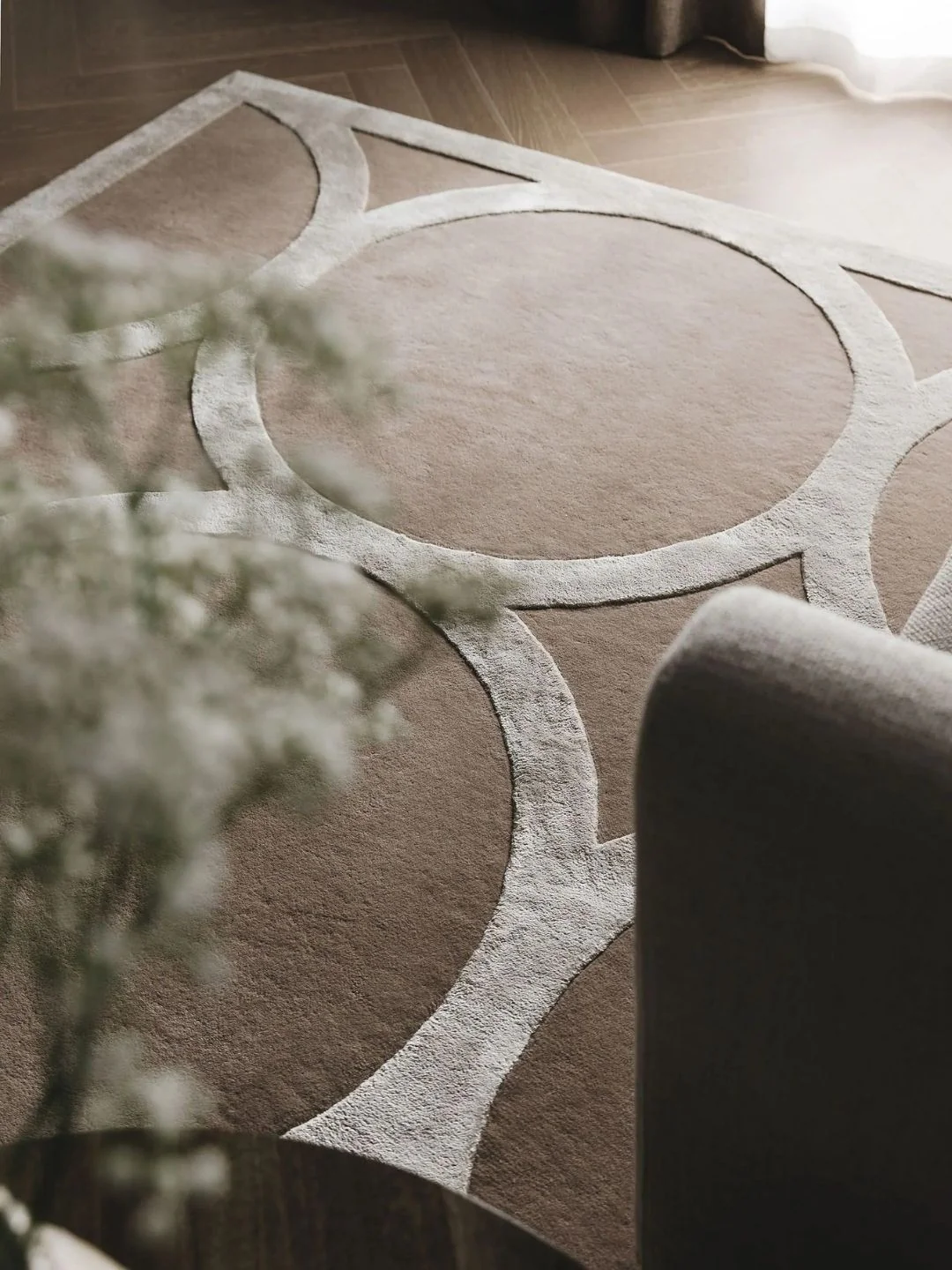 Moderner Wollteppich Wohnzimmer Creme - Image 8
