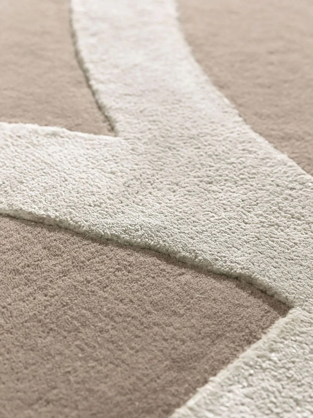 Moderner Wollteppich Wohnzimmer Creme - Image 9