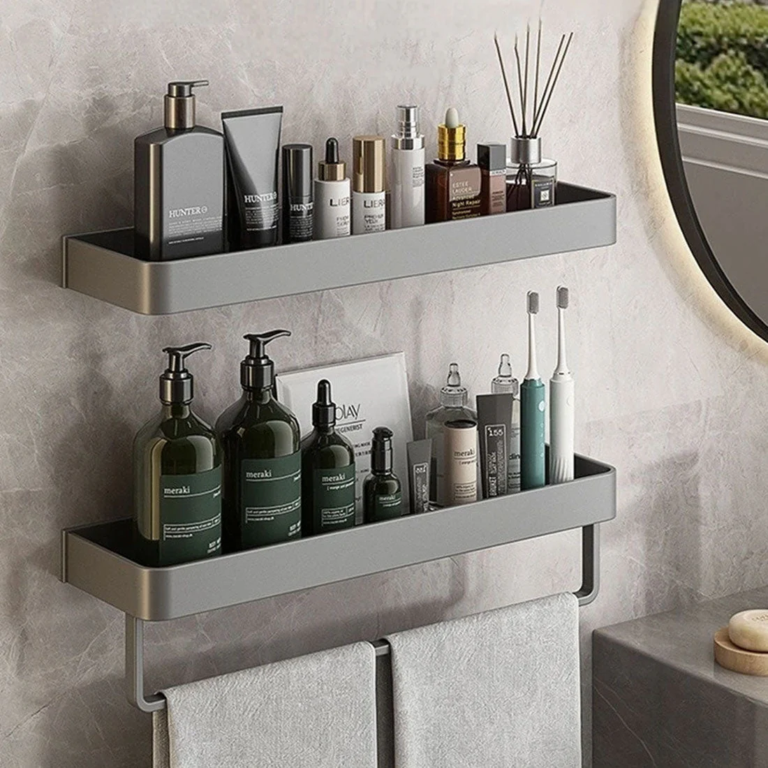 Modernes graues Badezimmerregal - Image 3