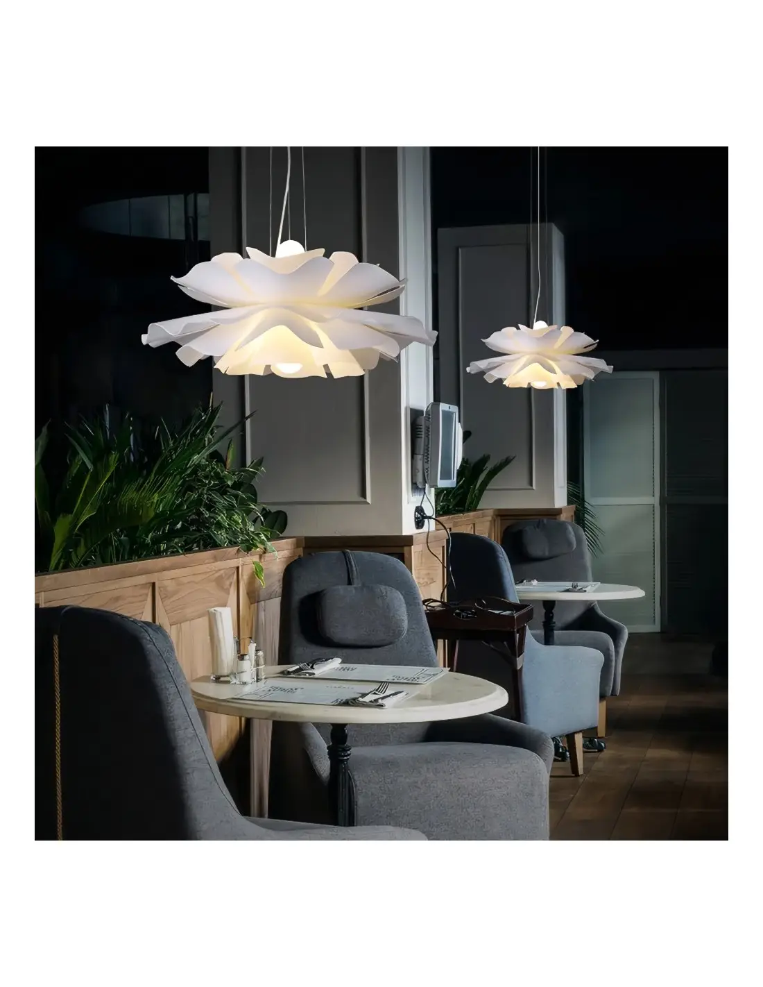 Nordische Acryl-Pendelleuchte mit Blumenmuster - Image 5