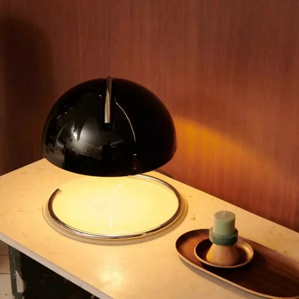 Postmoderne Tischleuchte aus Metall & Glas - Image 4