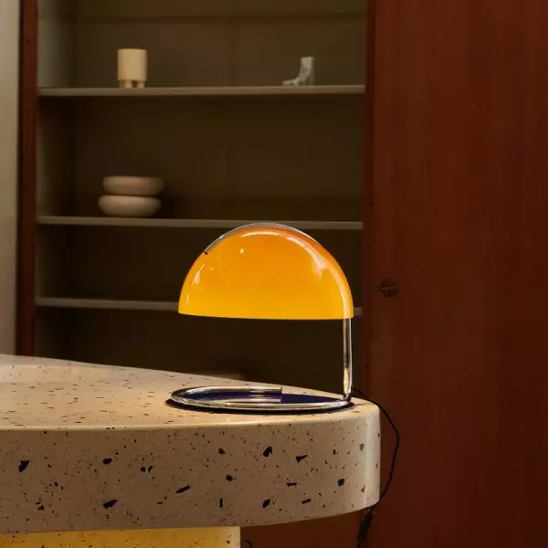 Postmoderne Tischleuchte aus Metall & Glas - Image 6