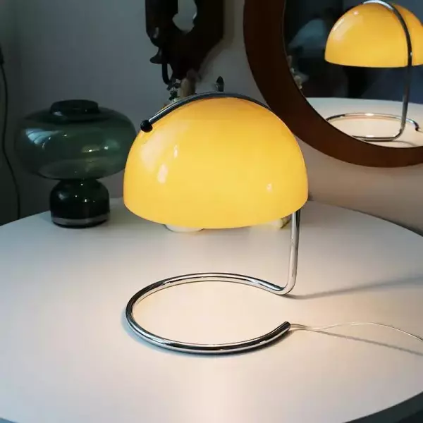 Postmoderne Tischleuchte aus Metall & Glas - Image 8