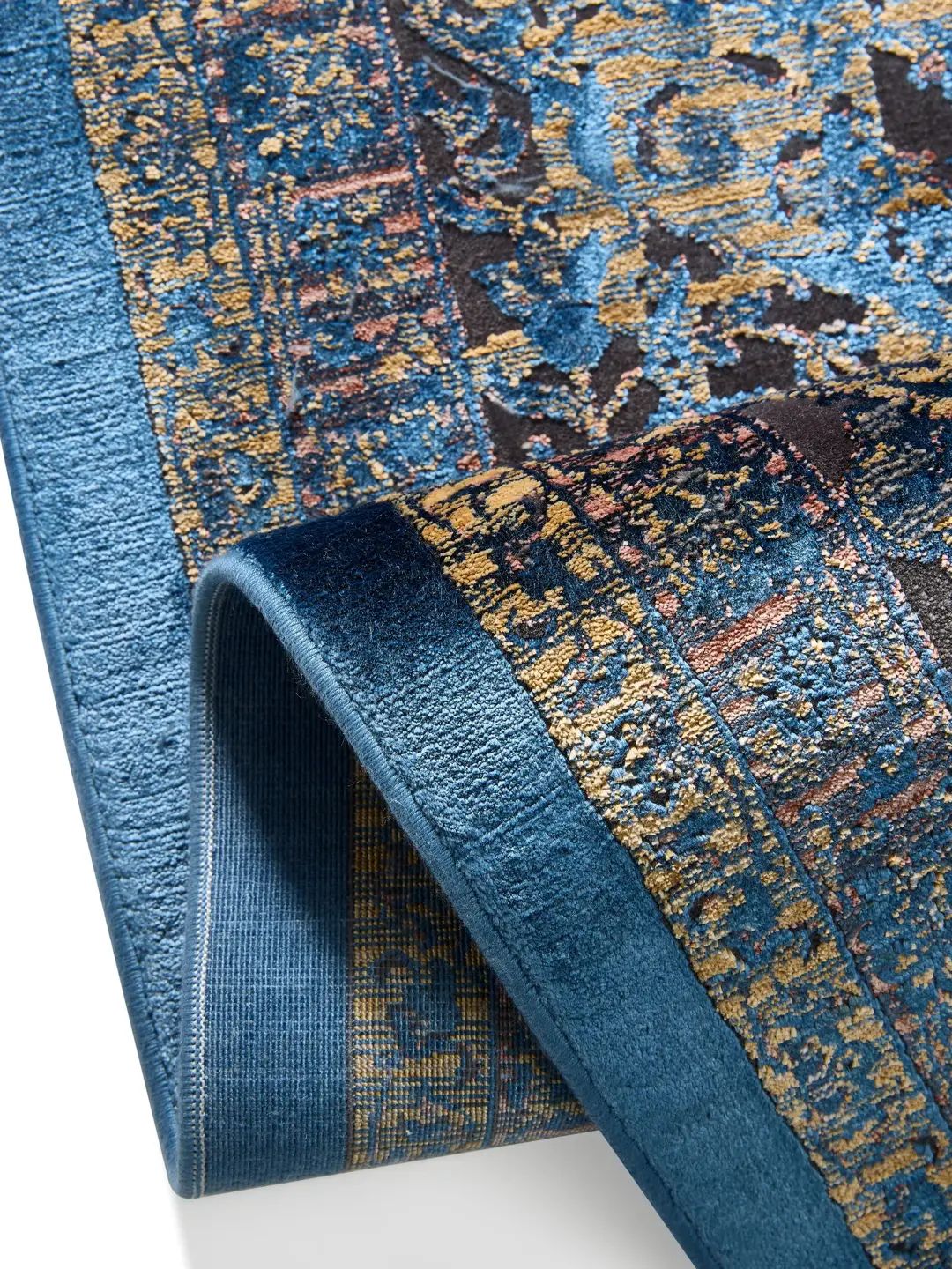 Blauer Vintage Teppich Wohnzimmer - Image 10