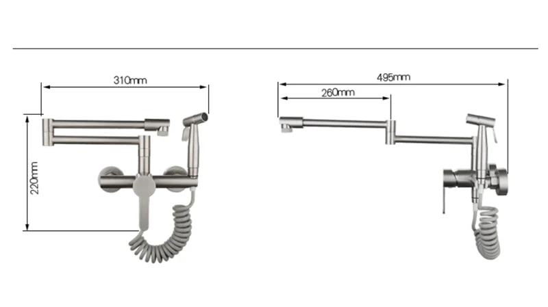 Wandmontierter nordischer Topffüller mit Sprühfunktion - Image 6
