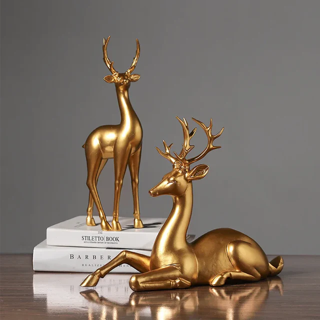 Dekoratives Weinregal mit Hirschmotiv – In edlem Gold-Finish - Image 11