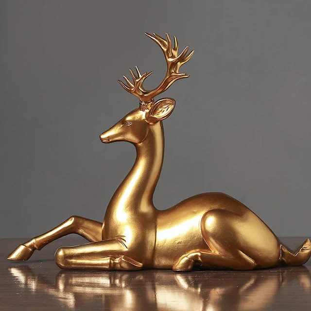 Dekoratives Weinregal mit Hirschmotiv – In edlem Gold-Finish - Image 4