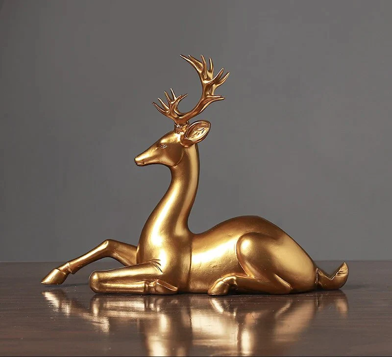 Dekoratives Weinregal mit Hirschmotiv – In edlem Gold-Finish - Image 8