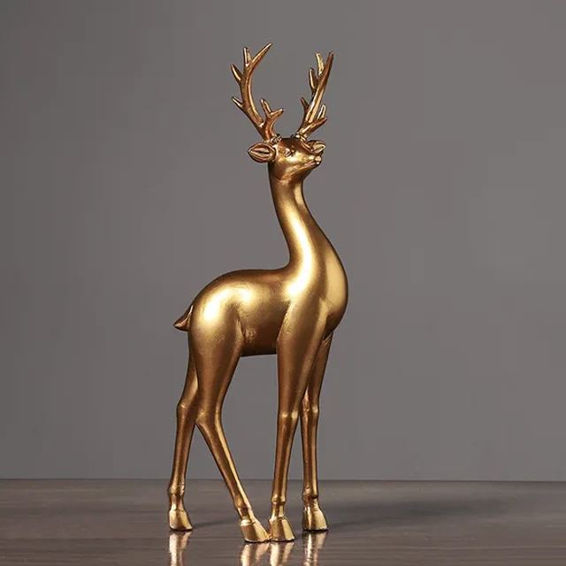 Dekoratives Weinregal mit Hirschmotiv – In edlem Gold-Finish - Image 9