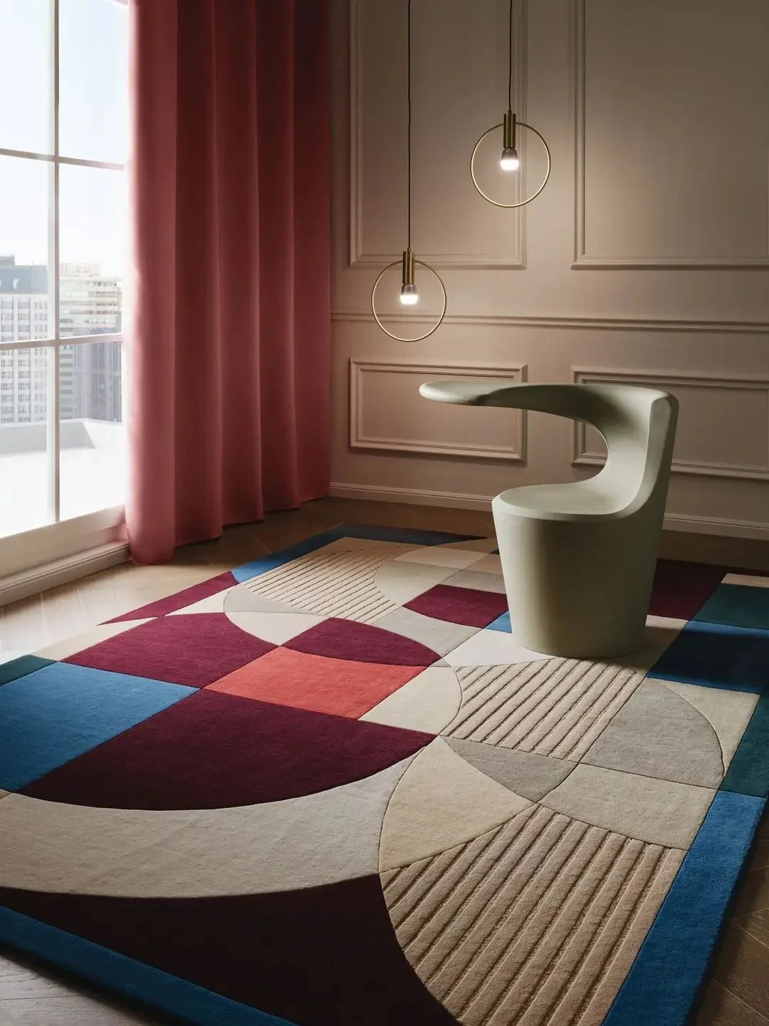 Moderner Wollteppich Multicolor Design - Image 5