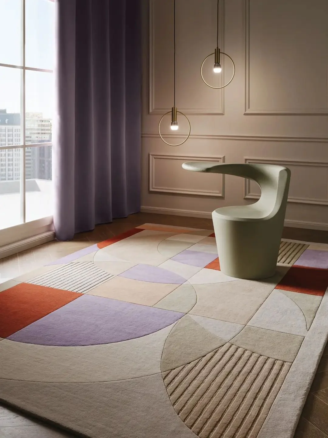 Moderner Wollteppich Multicolor Design - Image 8